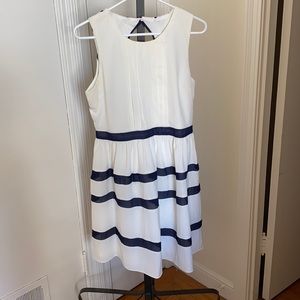 Navy and white striped sundress